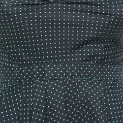 Prada Polka Dot Silk Draped Sleeveless Short Dress S