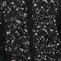 Pre Owned Prada Black Floral Lace Button Front Full Sleeve Shirt L