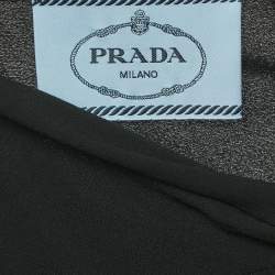 Prada Black Georgette Draped Maxi Dress S