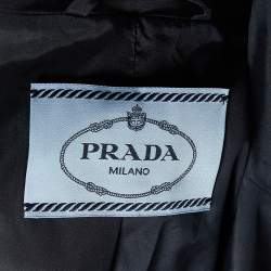 Prada Navy Blue Silk Technical Blazer Jacket S