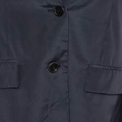 Prada Navy Blue Silk Technical Blazer Jacket S