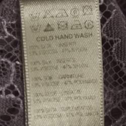 Prada Purple Lace Paneled Sheer Silk Strappy Tunic Top S