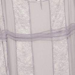 Prada Purple Lace Paneled Sheer Silk Strappy Tunic Top S
