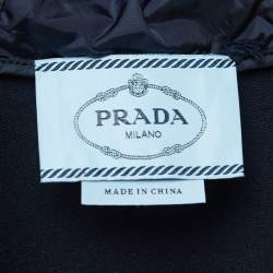 Prada Navy Blue Cotton Zip Front Hooded Jacket M