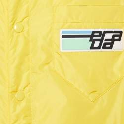 Prada Yellow Nylon Padded Button Front Jacket XL