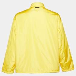 Prada Yellow Nylon Padded Button Front Jacket XL