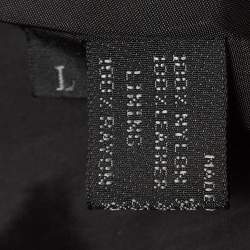 Prada Vintage Black Nylon & Leather Zip Front Jacket L