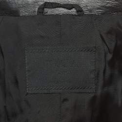 Prada Vintage Black Nylon & Leather Zip Front Jacket L