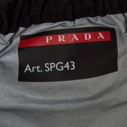 Pre Owned Prada Black Logo Print Nylon Active Pants XL