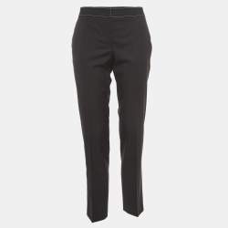 Prada Black Wool Slim Fit Formal Trousers S