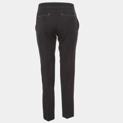 Prada Black Wool Slim Fit Formal Trousers S