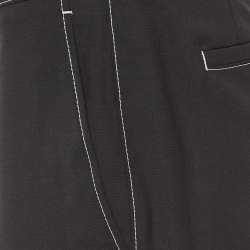 Prada Black Wool Slim Fit Formal Trousers S