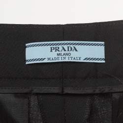 Prada Black Wool Slim Fit Formal Trousers S