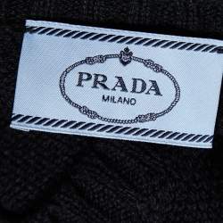 Prada Black Cashmere Knit Crew Neck Sweater Vest M