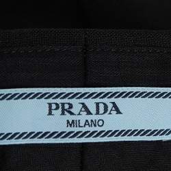 Pre Owned Prada Grey Wool Blend Wide Leg Trousers M