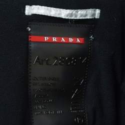 Prada Vintage Silver Nylon Detachable Hood Down Jacket M