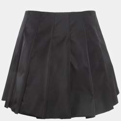 مملوكة مسبقًا Prada Black Re-Nylon Belt Detail Pleated Mini Skirt XS