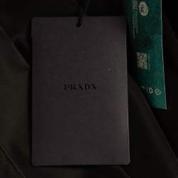 مملوكة مسبقًا Prada Black Re-Nylon Belt Detail Pleated Mini Skirt XS