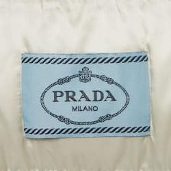 Pre Owned Prada Black Fur Trimmed Hood Nylon Padded  Jacket M