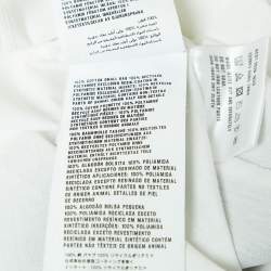 Pre Owned Prada White Cotton Knit Re-Nylon Pouch Docking T-Shirt L