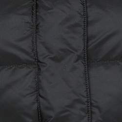 Pre Owned Prada Black Nylon Triangle Logo Applique Hooded Puffer Jacket M