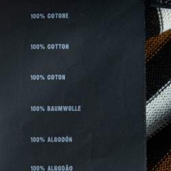 Prada Brown/Black Striped Cotton Knit Short Sleeve Top M