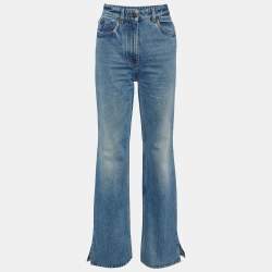 Prada Blue Denim High Waist Flared Jeans S/Waist 25"