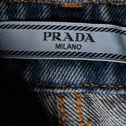 Prada Blue Denim High Waist Flared Jeans S/Waist 25"
