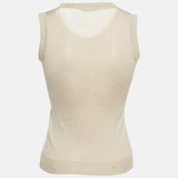 Prada Vintage Beige Wool Blend Knit Sleeveless Top S