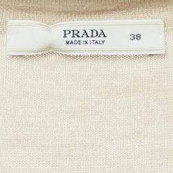 Prada Vintage Beige Wool Blend Knit Sleeveless Top S