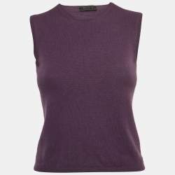 Prada Vintage Purple Cashmere Sleeveless Top S