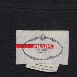 Prada Black Cotton Blend Zipper Front Cropped Jacket S