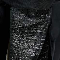 Pre Owned Prada Black Nylon Fur Trimmed Hooded Jacket L