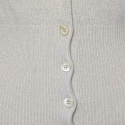 Prada Beige Wool & Cashmere Fur Trimmed Cardigan S