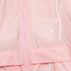 Prada Pink Re-Nylon Cropped Zip-Up Jacket S