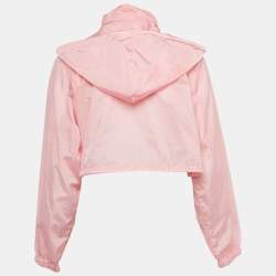 Prada Pink Re-Nylon Cropped Zip-Up Jacket S
