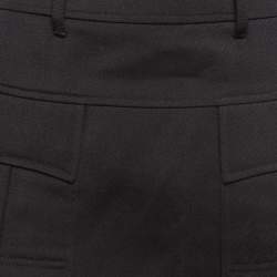 Pre Owned Prada Black Virgin Wool Pleated Mini Skirt S