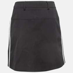 Pre Owned Prada Black Virgin Wool Pleated Mini Skirt S