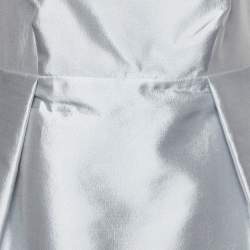 Prada Pale Blue Wool & Silk Peplum Sleeveless Top M