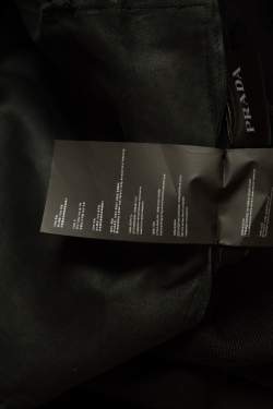 Prada Black Leather Trim Wool Zipper Jacket M