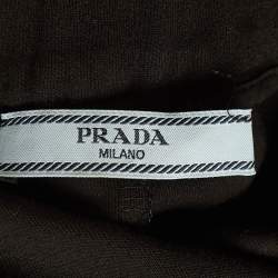 Prada Black Triangle Applique Cotton Knit Joggers M