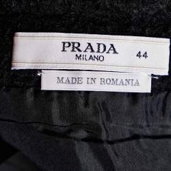 Prada Black Wool & Mohair Mini Skirt M