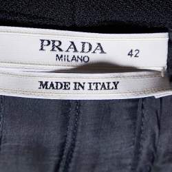 Prada Black Wool Flared Short Sleeve Top M