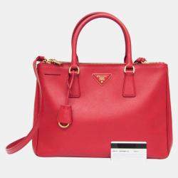 Prada Fuoco Saffiano Lux Leather Galleria Tote Bag