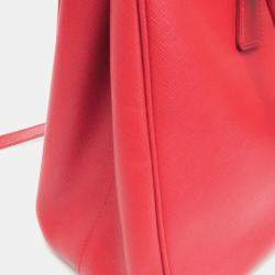 Prada Fuoco Saffiano Lux Leather Galleria Tote Bag