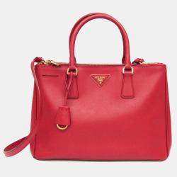 Prada Fuoco Saffiano Lux Leather Galleria Tote Bag