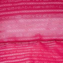 Prada Fuchsia Vernice Gaufre Leather Top Zip Clutch