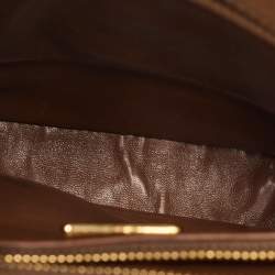 Pre Owned Prada Brown/White Saffiano Cuir Leather Flap Crossbody Bag