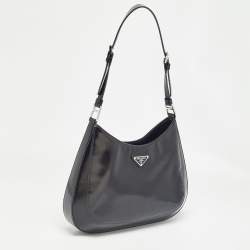 مملوكة مسبقًا Prada Black Brushed Leather Cleo Shoulder Bag