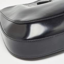 مملوكة مسبقًا Prada Black Brushed Leather Cleo Shoulder Bag